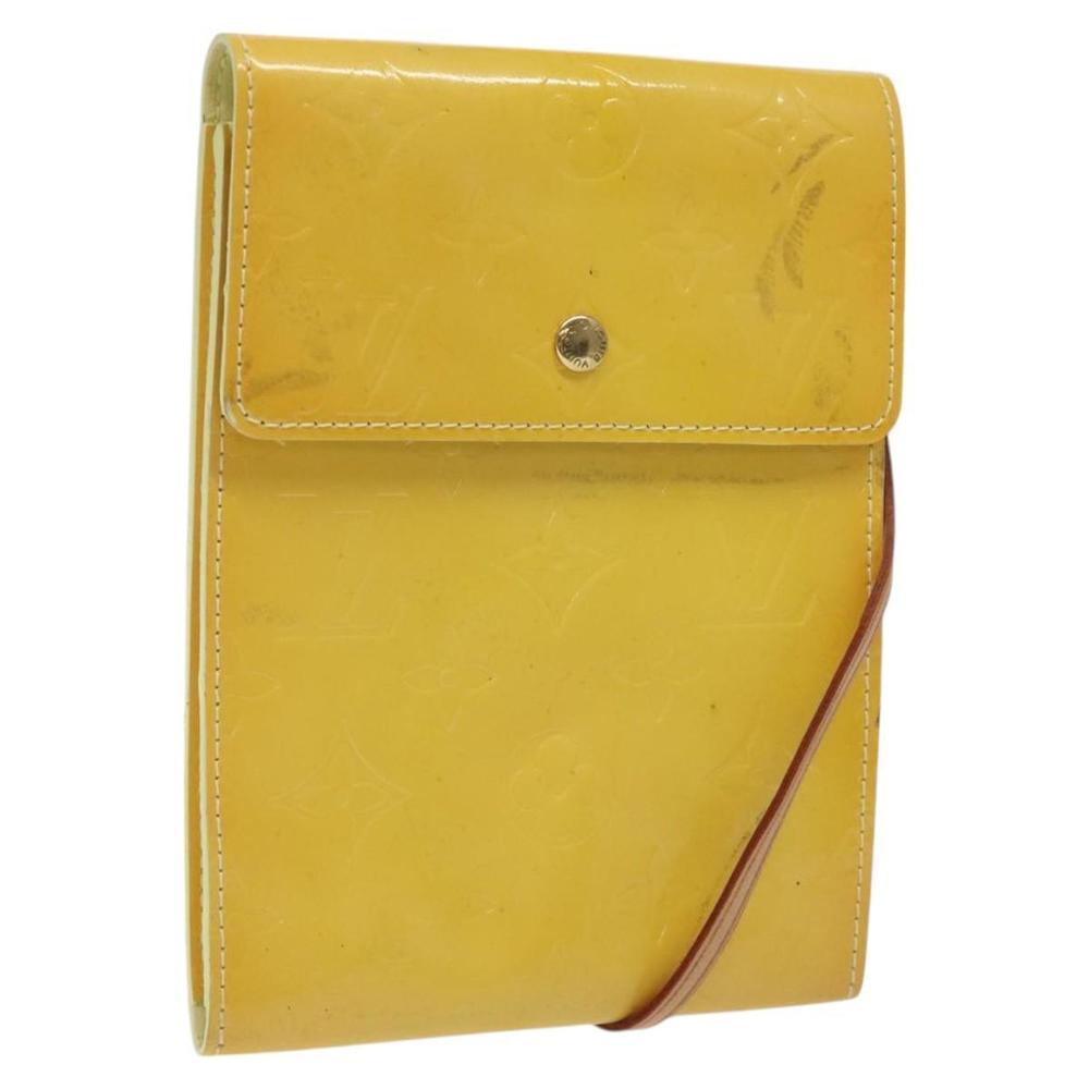 LOUIS VUITTON Monogram Vernis Kenmare Pouch Yellow M91060 LV Auth ti2982